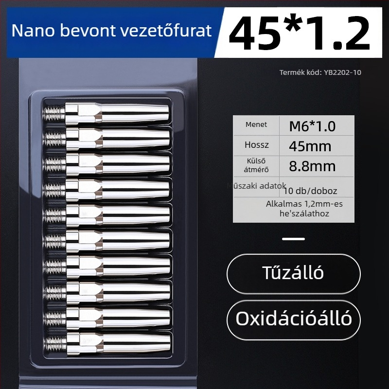 MIG hegesztés: elektroplatinált érintkezőcsúcs és réz fúvóka 1.0/1.2 mm, pneumatikus hajtás, forró levegő és infravörös sugárzás