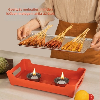 Barbecue hőtartó tűzhely, alumínium, négyszögletes forma, tapadásmentes felület, 1,2 kg