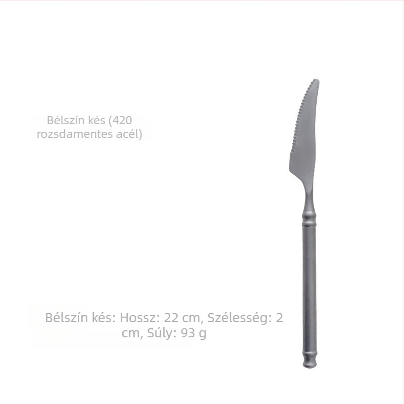 Kés, villa és kanál készlet – 304 rozsdamentes acél, tükörfényes polírozás, könnyű luxus retro nordikus stílus, tartalmaz kés, villa és kanál, egy átlátszó zacskóban csomagolva