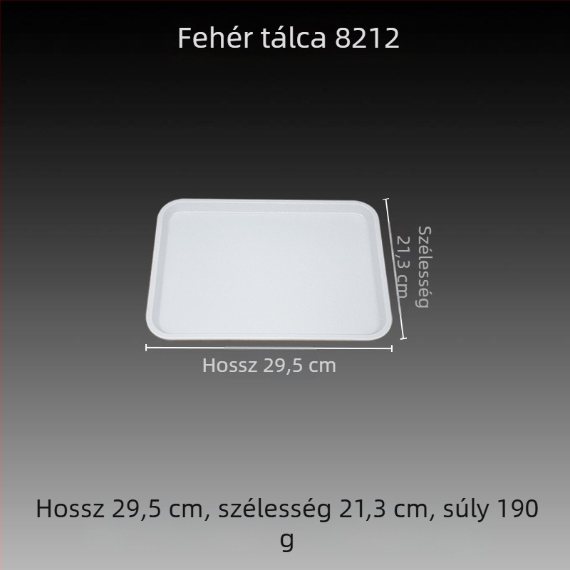 Melamin téglalap alakú tálca mázas felülettel, nyomtatott logóval és testreszabási lehetőséggel.