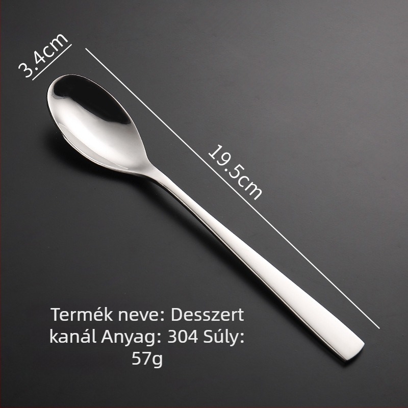 Steak kés, villa és kanál készlet 304 rozsdamentes acélból, tükörfényezés, modern stílus