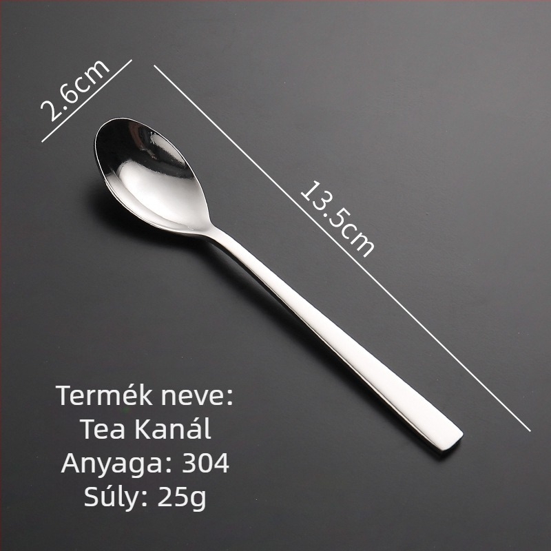 Steak kés, villa és kanál készlet 304 rozsdamentes acélból, tükörfényezés, modern stílus