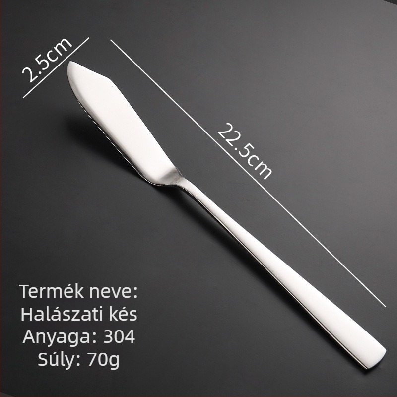 Steak kés, villa és kanál készlet 304 rozsdamentes acélból, tükörfényezés, modern stílus