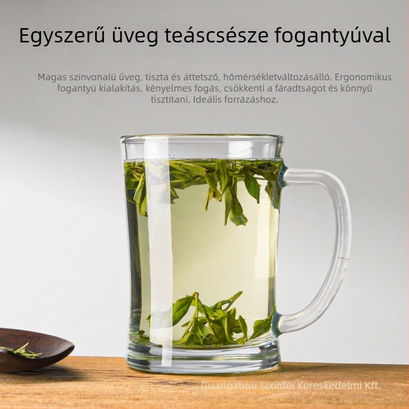Üvegből készült teáscsésze, hőálló, szabálytalan alakú, hat darabos készlet, testreszabható