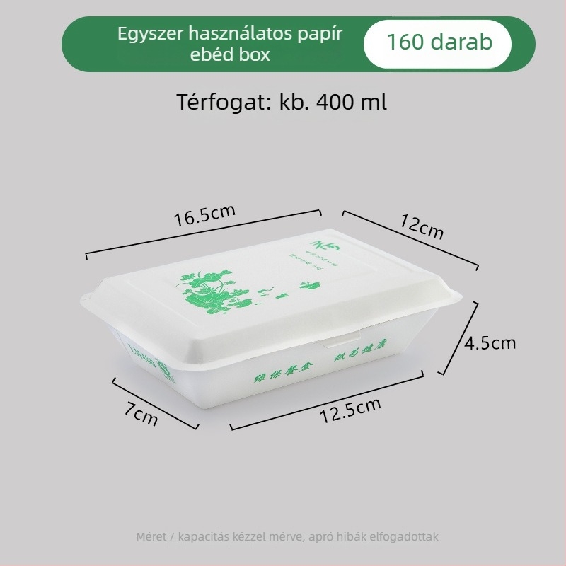 Egyszer használatos papírtálca ebédhez, téglalap alakú, olajálló, mikrohullámú sütőben nem használható