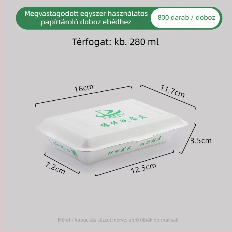 Egyszer használatos papírtálca ebédhez, téglalap alakú, olajálló, mikrohullámú sütőben nem használható