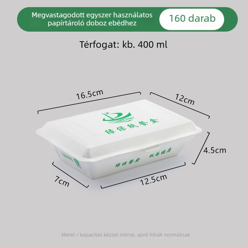 Egyszer használatos papírtálca ebédhez, téglalap alakú, olajálló, mikrohullámú sütőben nem használható