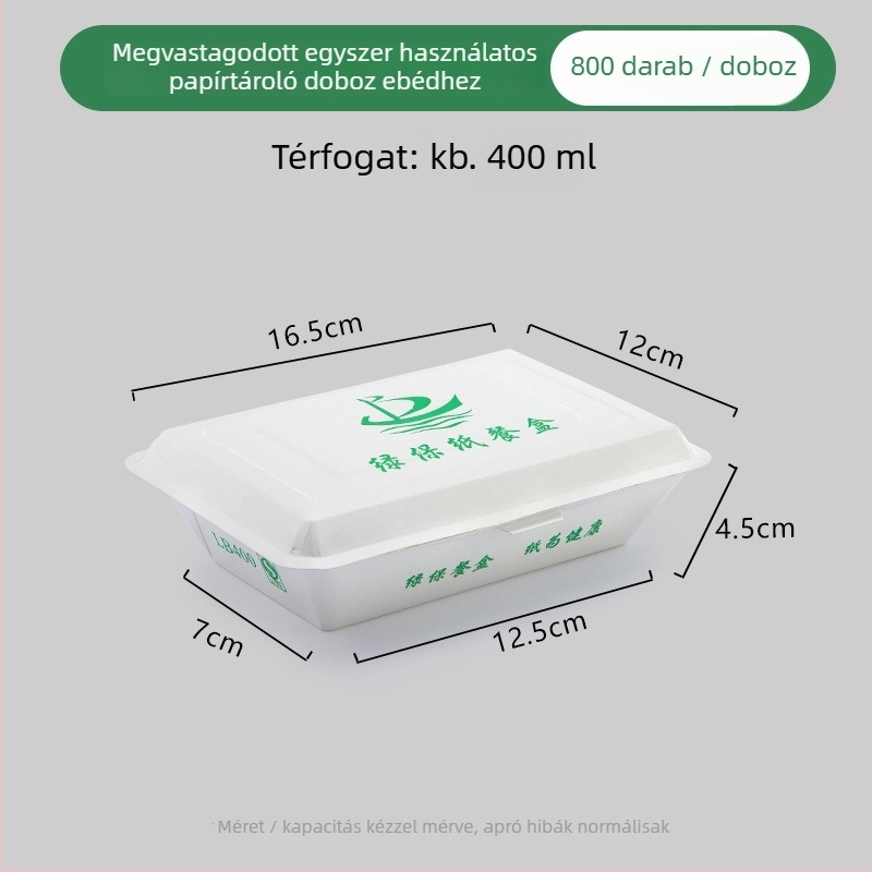 Egyszer használatos papírtálca ebédhez, téglalap alakú, olajálló, mikrohullámú sütőben nem használható