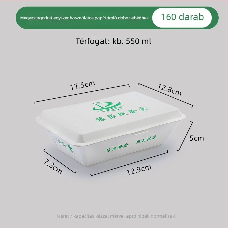 Egyszer használatos papírtálca ebédhez, téglalap alakú, olajálló, mikrohullámú sütőben nem használható