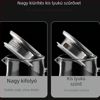 Üveg víz készlet poharakkal, európai stílus, hőálló, hideg vízhez és cold brew-hoz, ajándékdobozban – Jingyue