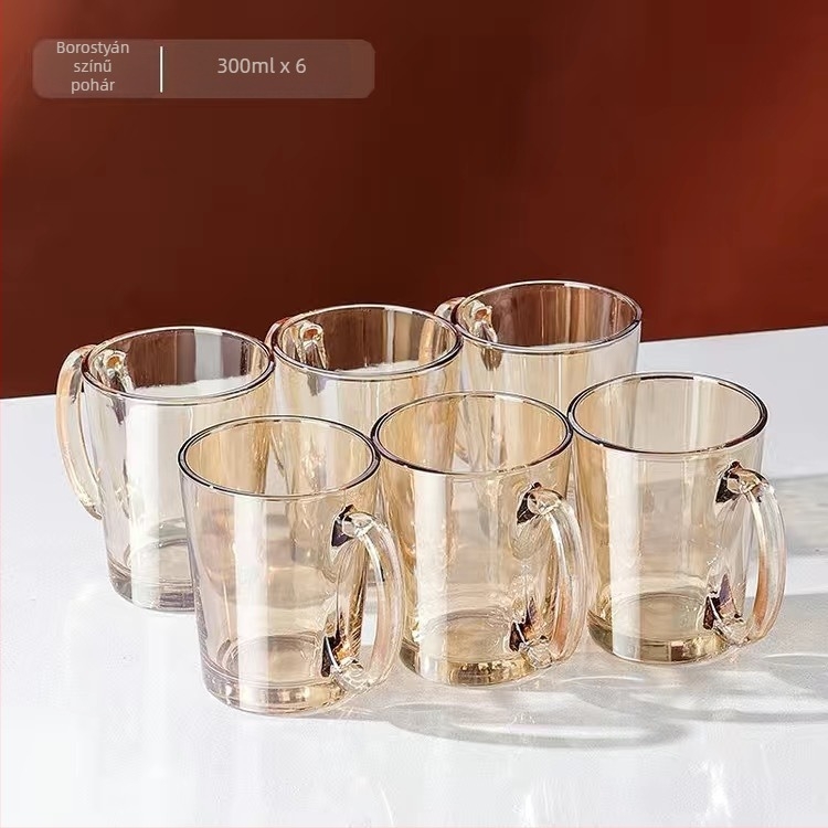 Üveg víz készlet poharakkal, európai stílus, hőálló, hideg vízhez és cold brew-hoz, ajándékdobozban – Jingyue