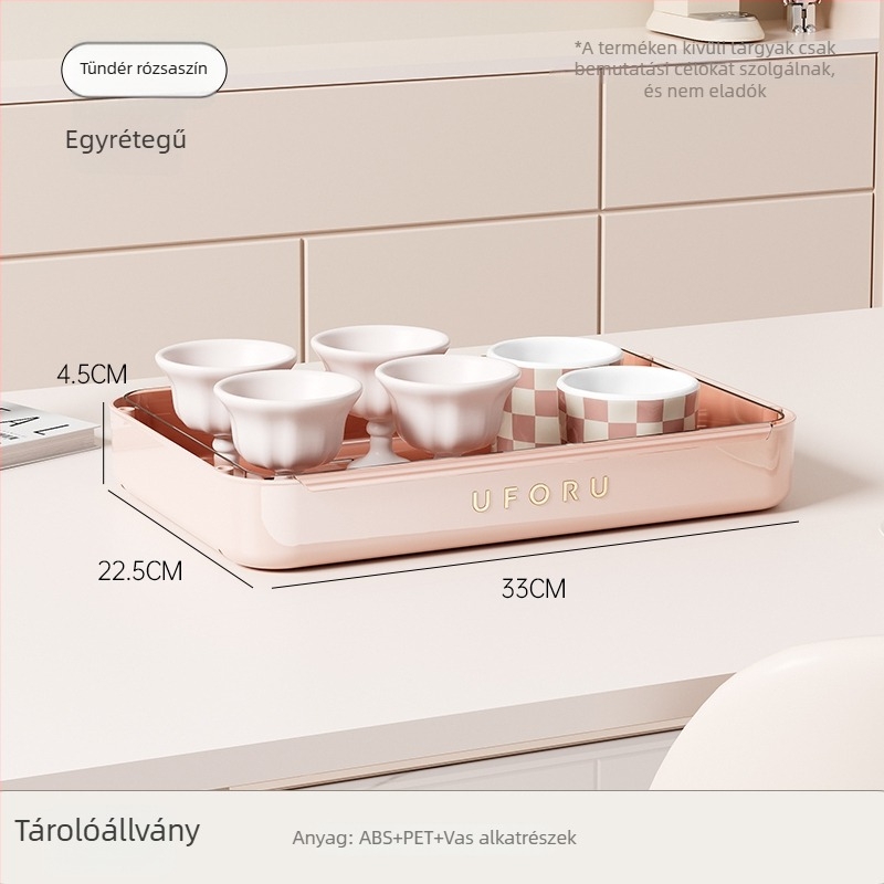 Kétszintes pohártartó asztali szárító tálcával
