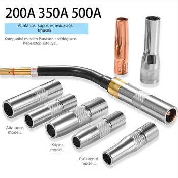 Shida réz védőduza hegesztőpisztolyhoz, bevonatos hüvely, 200A/350A/500A értékek