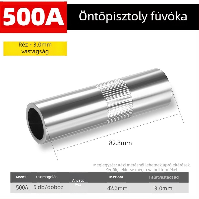 Shida réz védőduza hegesztőpisztolyhoz, bevonatos hüvely, 200A/350A/500A értékek