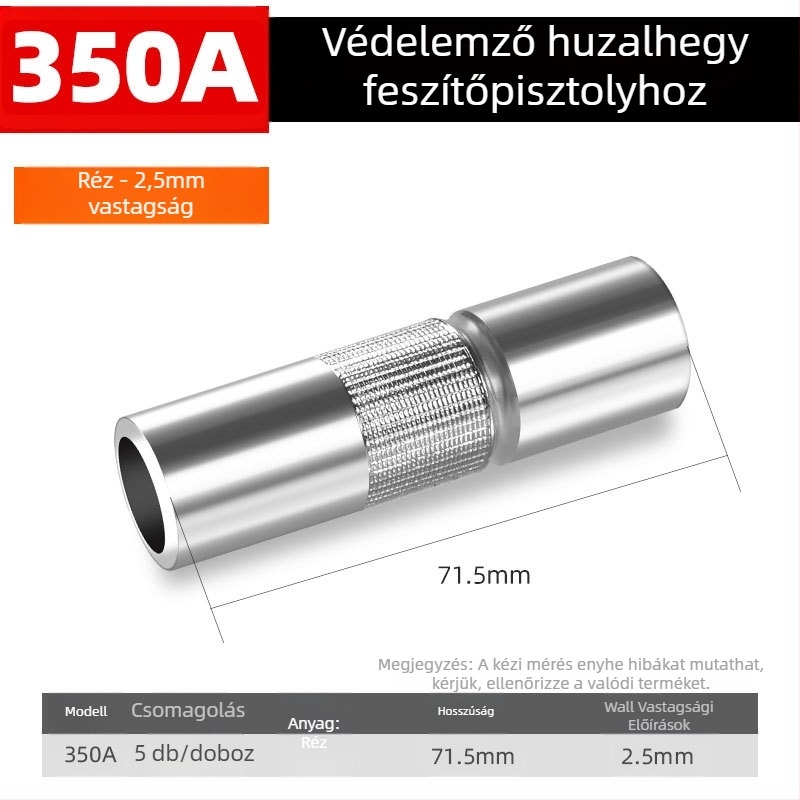 Shida réz védőduza hegesztőpisztolyhoz, bevonatos hüvely, 200A/350A/500A értékek