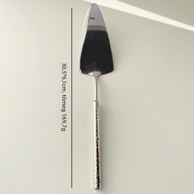 304 rozsdamentes acél evőeszköz készlet: steak kés, villa és kanál, körkörös gyémánt mintázatú fogantyú, tükrös polírozás, minimalistán modern stílus