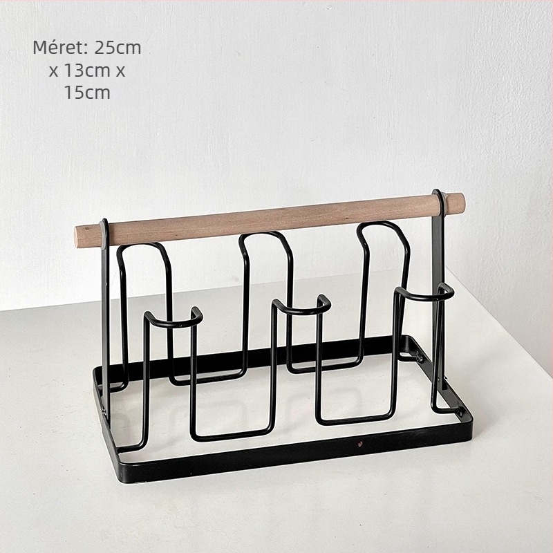 Barx Teáscsésze tartó állvány lecsöpögtető és tároló, függő üvegpohár tartó, modern egyszerű stílus, fúrás nélkül