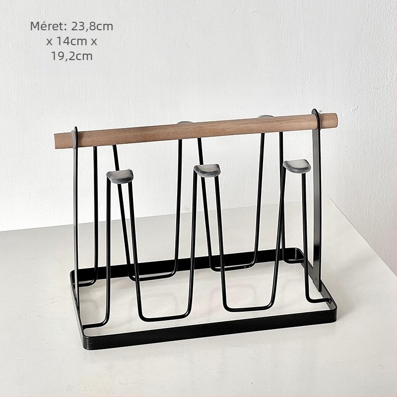 Barx Teáscsésze tartó állvány lecsöpögtető és tároló, függő üvegpohár tartó, modern egyszerű stílus, fúrás nélkül