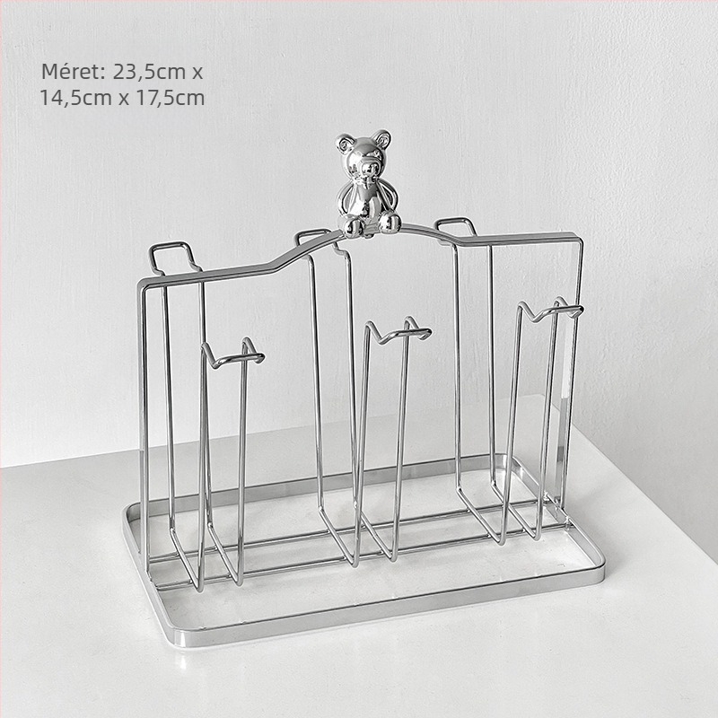 Barx Teáscsésze tartó állvány lecsöpögtető és tároló, függő üvegpohár tartó, modern egyszerű stílus, fúrás nélkül