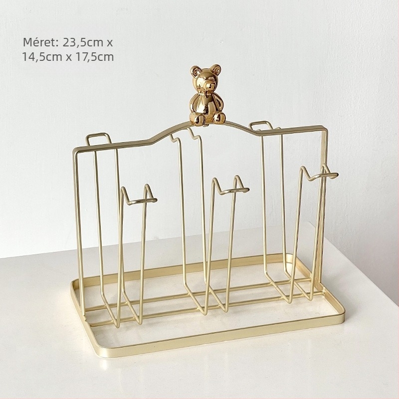 Barx Teáscsésze tartó állvány lecsöpögtető és tároló, függő üvegpohár tartó, modern egyszerű stílus, fúrás nélkül