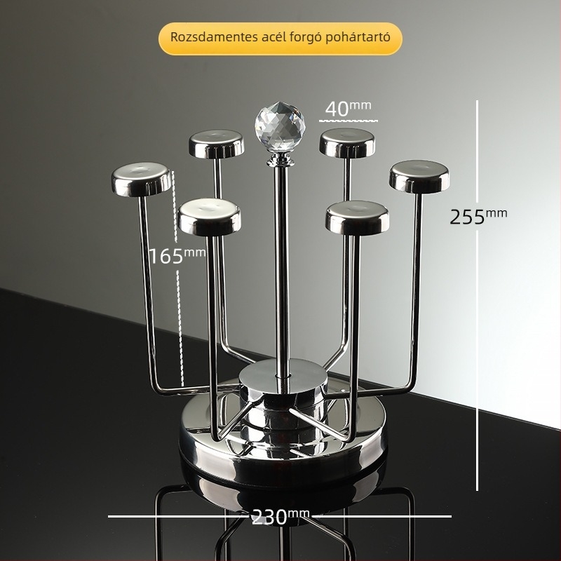 Pohárfogó és tároló tálca – fúrás nélküli telepítés, egyszerű stílus, üveg- és teás/boros kiegészítők tárolása