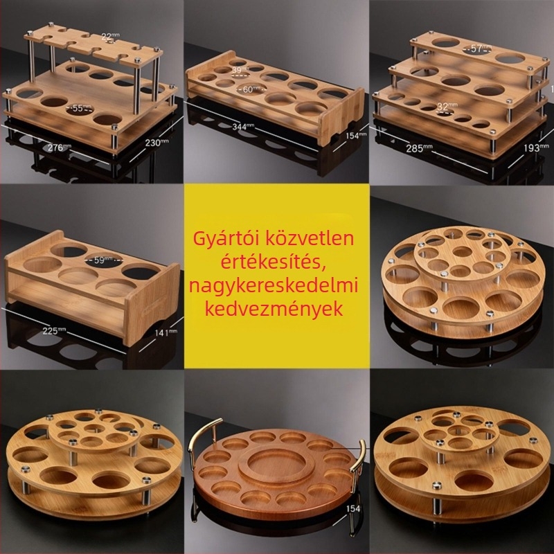 Pohártartó — faanyagú padlón álló kijelző polc, könnyű luxus retro stílus, modell Deer Cup Holder, 2025 nyári bevezetés.