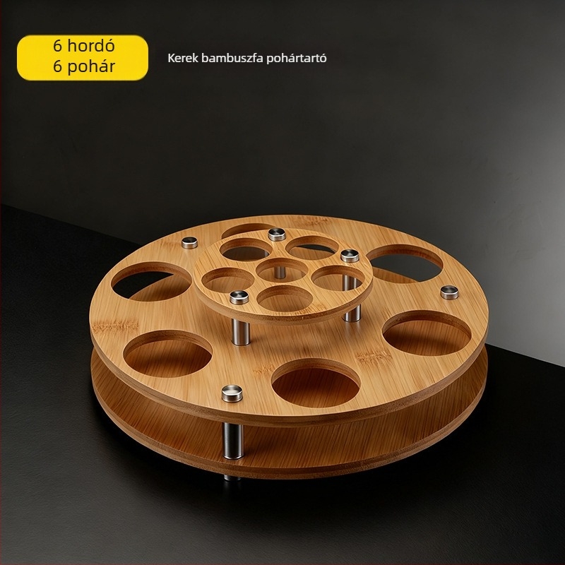 Pohártartó — faanyagú padlón álló kijelző polc, könnyű luxus retro stílus, modell Deer Cup Holder, 2025 nyári bevezetés.