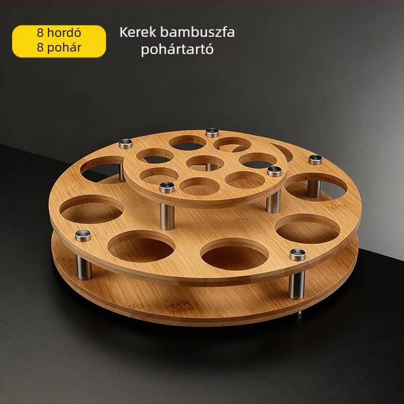 Pohártartó — faanyagú padlón álló kijelző polc, könnyű luxus retro stílus, modell Deer Cup Holder, 2025 nyári bevezetés.