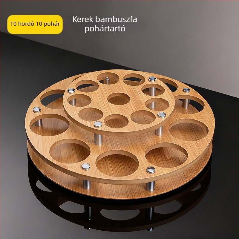 Pohártartó — faanyagú padlón álló kijelző polc, könnyű luxus retro stílus, modell Deer Cup Holder, 2025 nyári bevezetés.