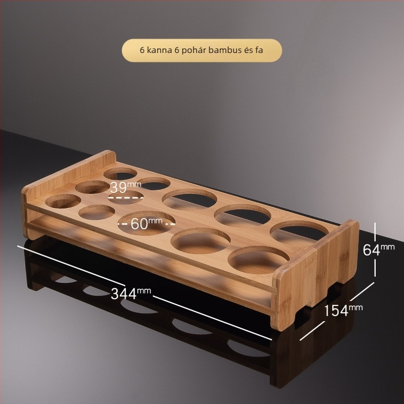 Pohártartó — faanyagú padlón álló kijelző polc, könnyű luxus retro stílus, modell Deer Cup Holder, 2025 nyári bevezetés.