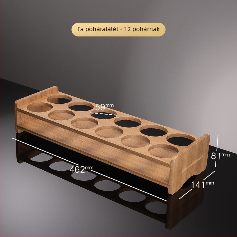 Pohártartó — faanyagú padlón álló kijelző polc, könnyű luxus retro stílus, modell Deer Cup Holder, 2025 nyári bevezetés.