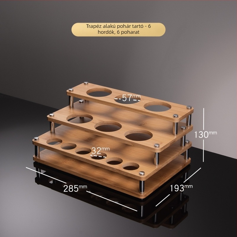Pohártartó — faanyagú padlón álló kijelző polc, könnyű luxus retro stílus, modell Deer Cup Holder, 2025 nyári bevezetés.