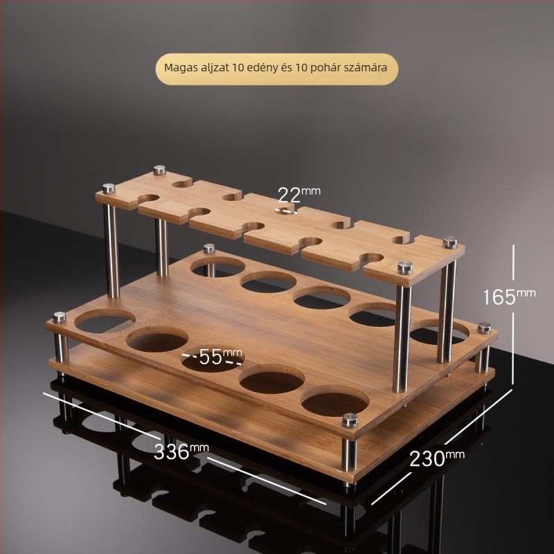Pohártartó — faanyagú padlón álló kijelző polc, könnyű luxus retro stílus, modell Deer Cup Holder, 2025 nyári bevezetés.