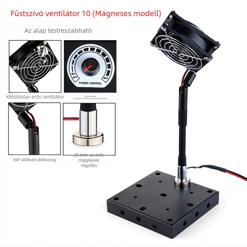 Szakmai szintű forrasztóállomás tartozékokkal, elektromos forrasztó, forraszdrót, nagyító, asztali lámpa, füstelszívó ventilátor, mágneses javító készlet