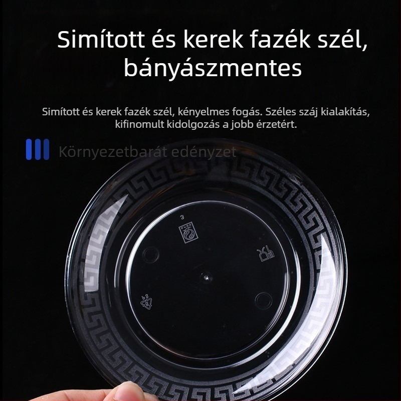 Egyszer használatos edénykészlet, négy részes: tálak, pálcikák, tányérok és poharak; vastított és lebomló, esküvői bankettekhez és hot pot éttermekhez