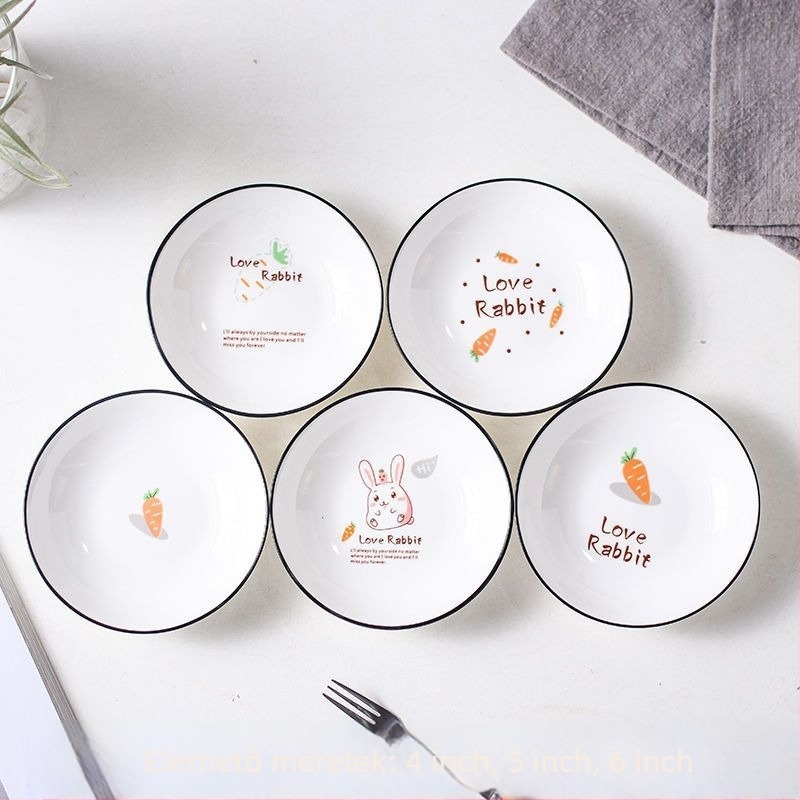 Kerámia mini tál rajzfilm motívummal, skandináv stílus, logónyomtatás lehetséges