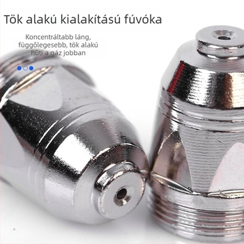 P80 plazma vágó fúvóka szett – fúvóka és elektróda vágópisztolyhoz, kompatibilis szénacélhoz, rozsdamentes acélhoz, rézhez és alumíniumhoz