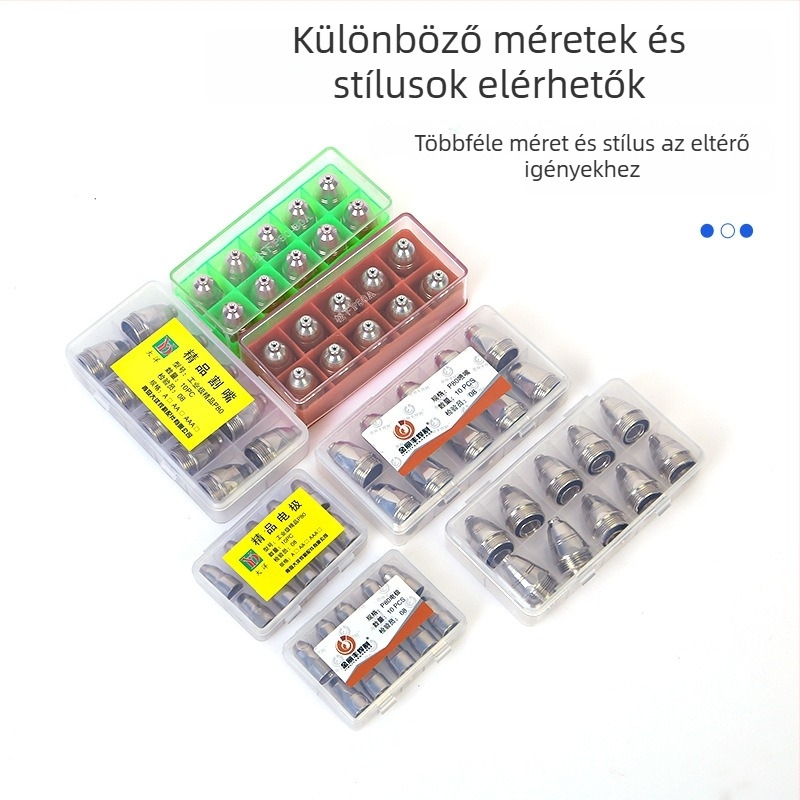 P80 plazma vágó fúvóka szett – fúvóka és elektróda vágópisztolyhoz, kompatibilis szénacélhoz, rozsdamentes acélhoz, rézhez és alumíniumhoz