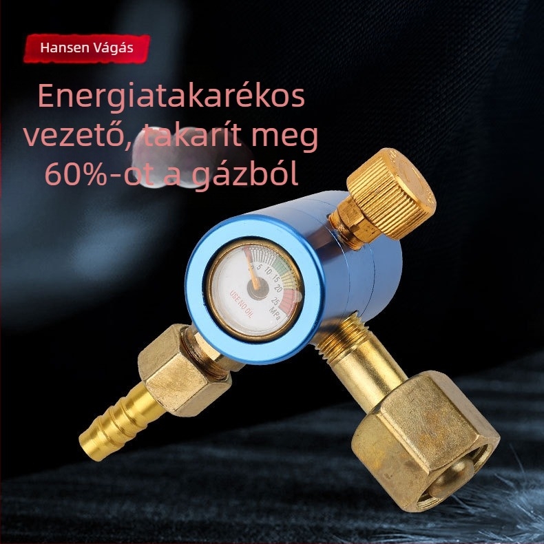 Energiatakarékos mérő oxigénhez, acetilénhez, propánhoz, argonhoz és szén-dioxidhoz; esés elleni védelem; többgáz-kompatibilitás