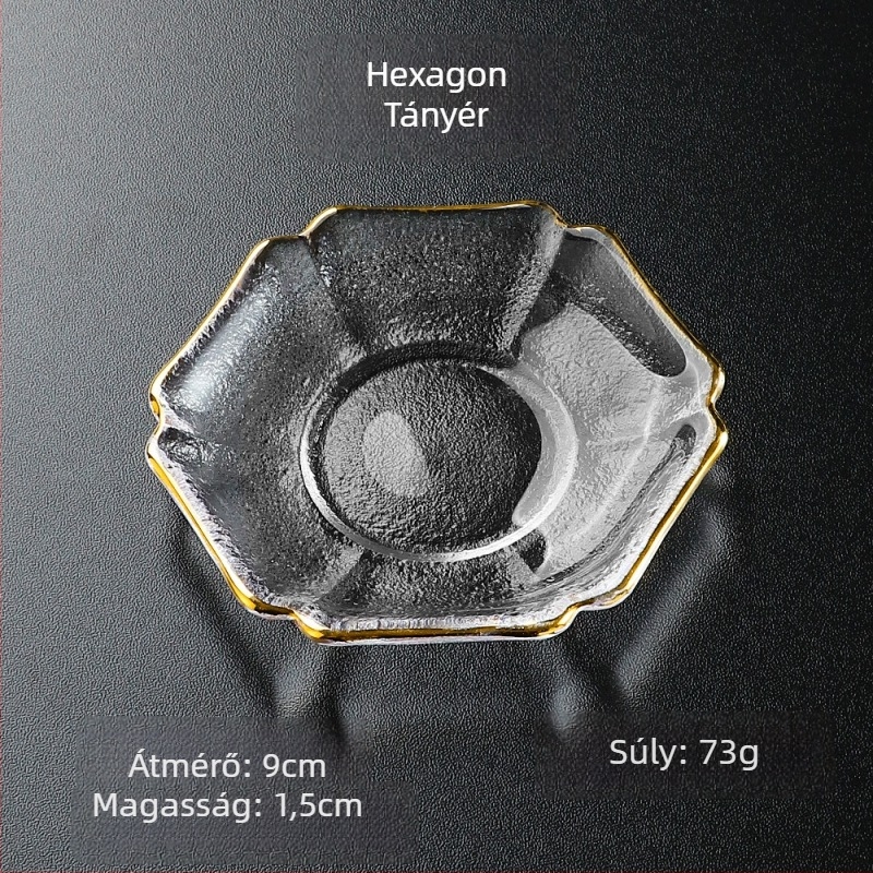 Üvegből készült mártogatós tál, kézzel festett felülettel, szabálytalan alak, Ins stílusban; alkalmas étkezésekhez, kávéhoz és teához.