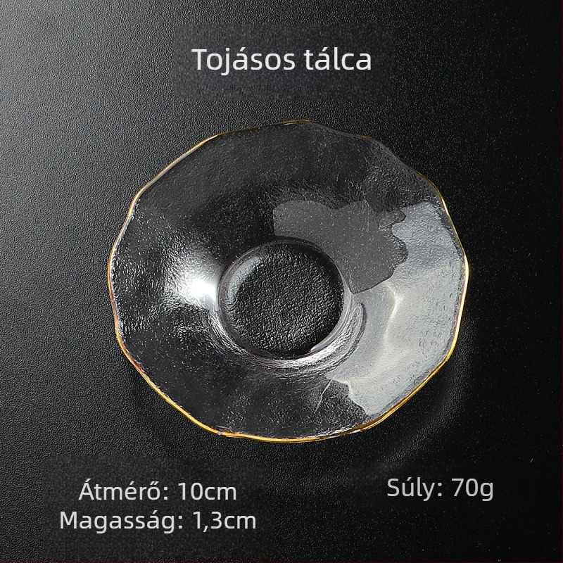 Üvegből készült mártogatós tál, kézzel festett felülettel, szabálytalan alak, Ins stílusban; alkalmas étkezésekhez, kávéhoz és teához.