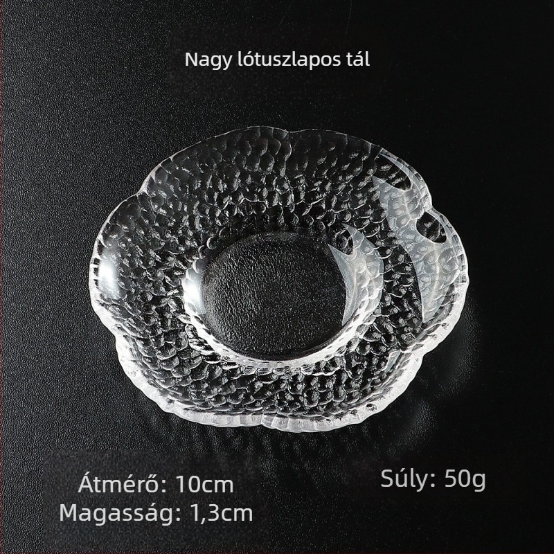 Üvegből készült mártogatós tál, kézzel festett felülettel, szabálytalan alak, Ins stílusban; alkalmas étkezésekhez, kávéhoz és teához.