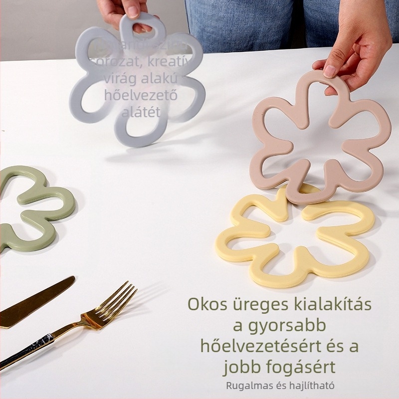 Virágmintás szilikon pohár- és edényalátét – hőálló, csúszásmentes asztalhoz