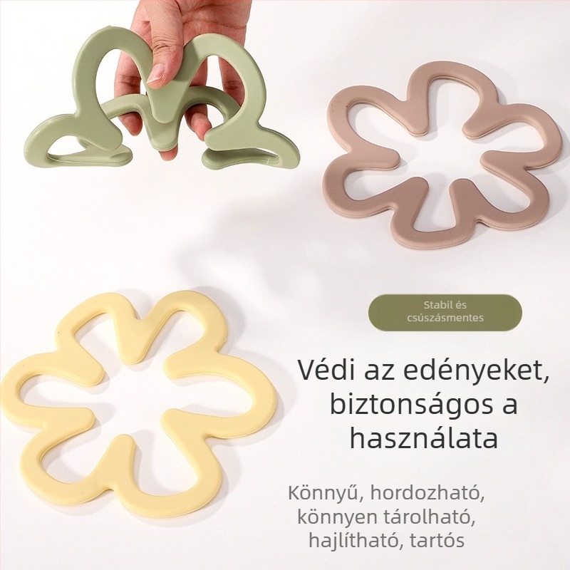 Virágmintás szilikon pohár- és edényalátét – hőálló, csúszásmentes asztalhoz
