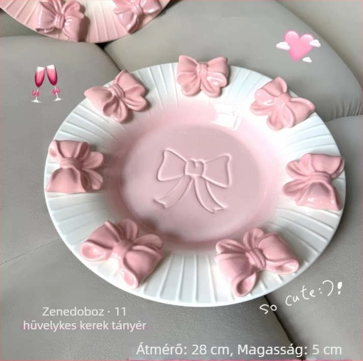 Porcelán étkészlet - kézzel készített, friss és aranyos stílusú, univerzális használatra, tartalmaz étkezési tányérokat, desszert-tálakat, gyümölcstálat és reggeliző tányért