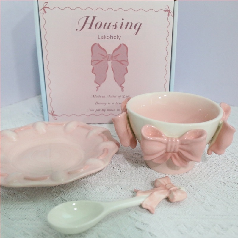 Porcelán étkészlet - kézzel készített, friss és aranyos stílusú, univerzális használatra, tartalmaz étkezési tányérokat, desszert-tálakat, gyümölcstálat és reggeliző tányért