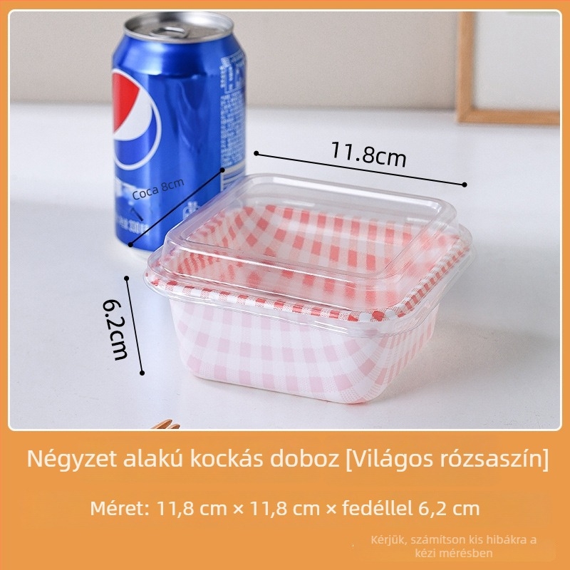 Egyszer használatos, hordozható tiramisus szendvics csomagoló doboz – papír, biológiailag lebomló, testreszabás, logó nyomtatás, Zhejiang származás