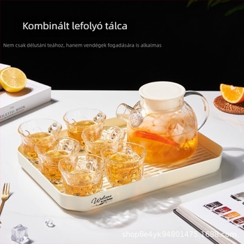 Üvegből készült vízforraló szűrővel és teáskészlet — modern stílus, üveg, nagy kapacitás, hőálló