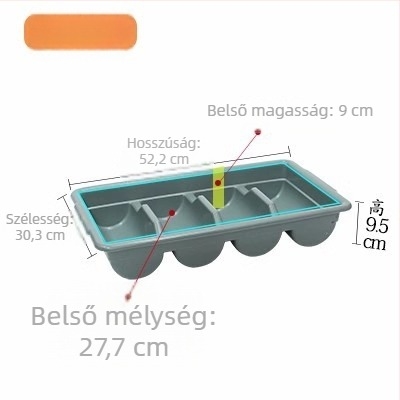 Mosogatógéphez való evőeszköztartó kosár, négyzetes műanyag, 25 tüskés, vízelvezetés nélküli kialakítás