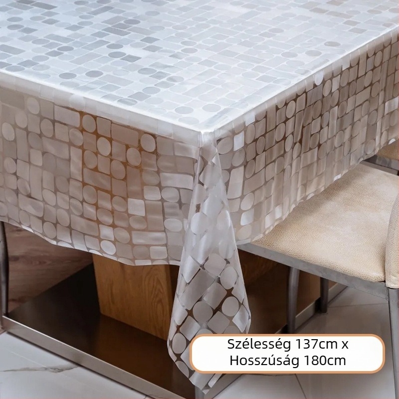 Egyszer használatos téglalap alakú asztalterítő PE műanyagból, kavicsos mintával, vízálló és olajálló.